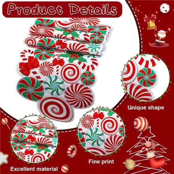Christmas Table Runner Poinsettia | Table Runner Candy Table 71 x 14 Inches - Picture 6 of 7